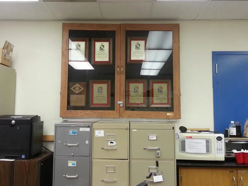 Trophy case built by the pledge class of 2011-2012